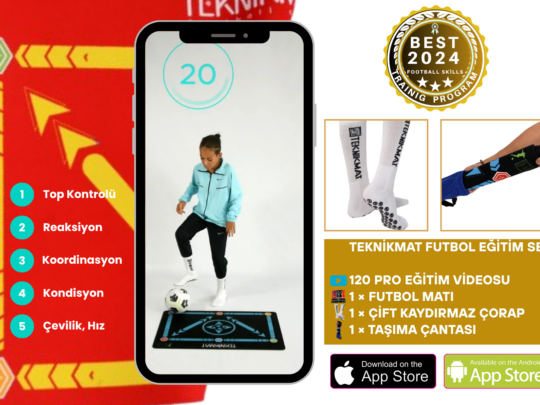 TEKNİKMAT 120 Futbol Eğitim Paketi 2 | KAYDIRMAZ ÇORAP | SARI KIRMIZI  | FUTBOL MATI HEDİYELİ